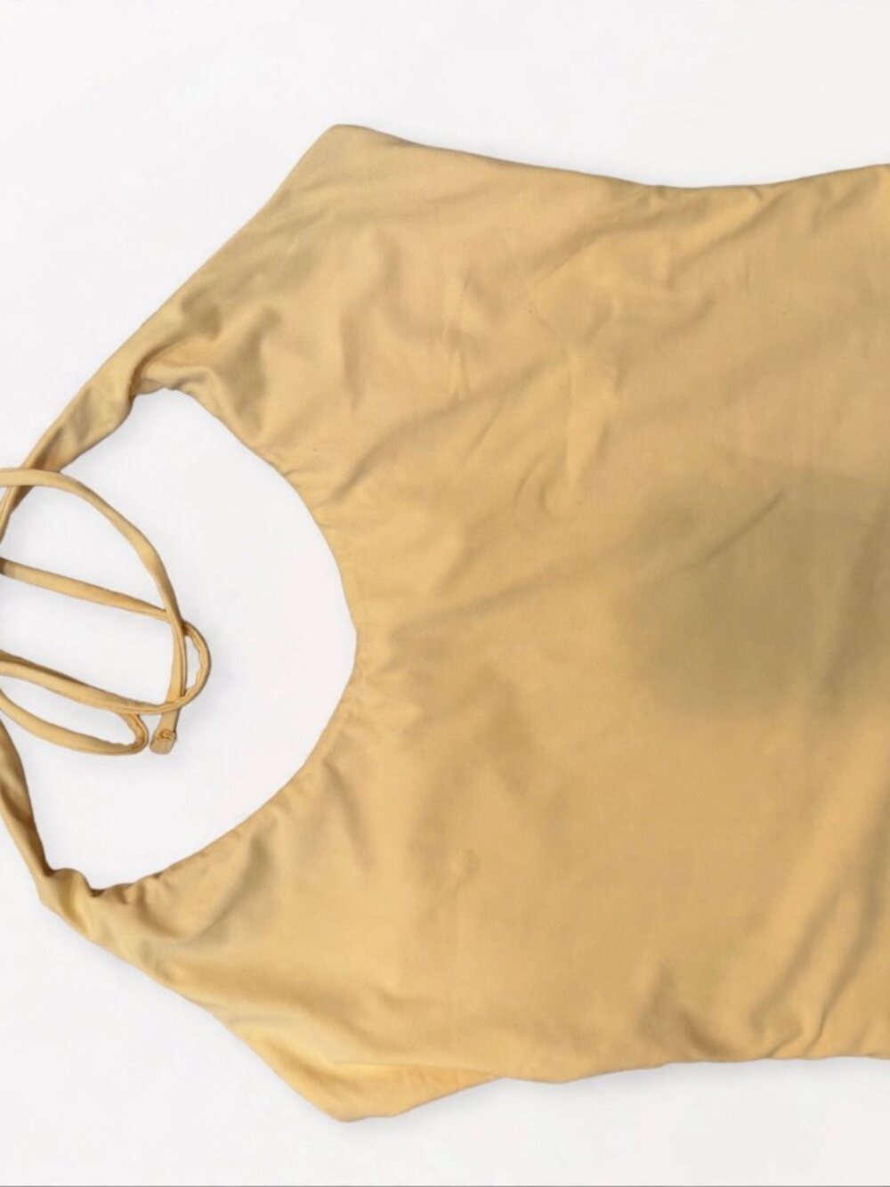 REORIA One Shoulder Bikini Top — Butter Yellow, Size M